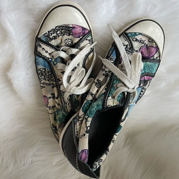 Coach Barrett multi color sneakers with black leather trim . - Picture 9 of 11